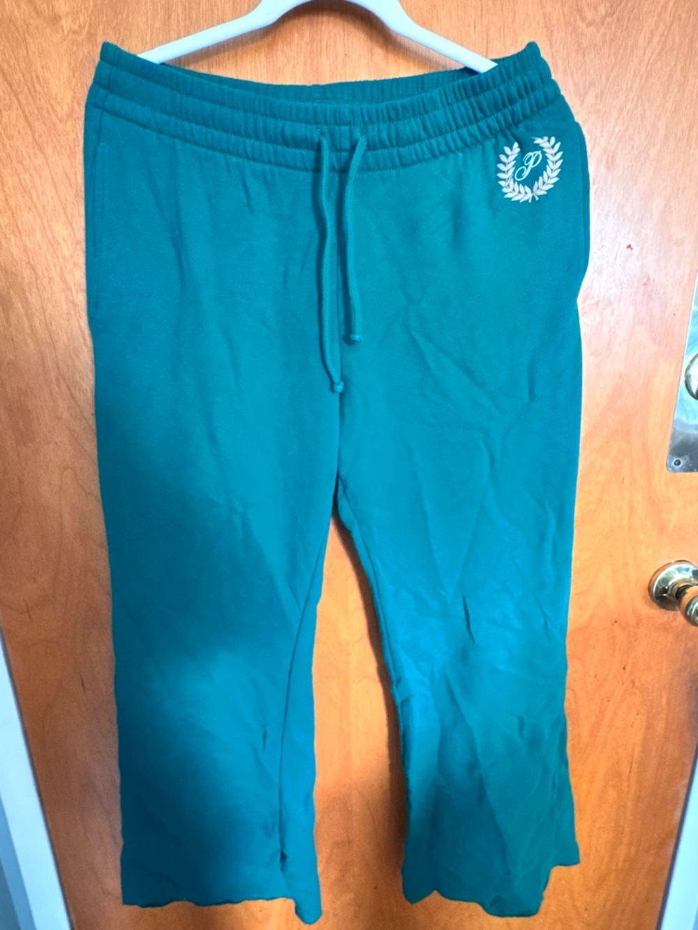 PINK Victoria's Secret Teal Kids Sweatpants with Laurel Emblem